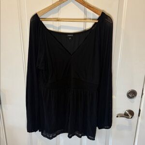 Torrid Black Flowy V-Neck Top